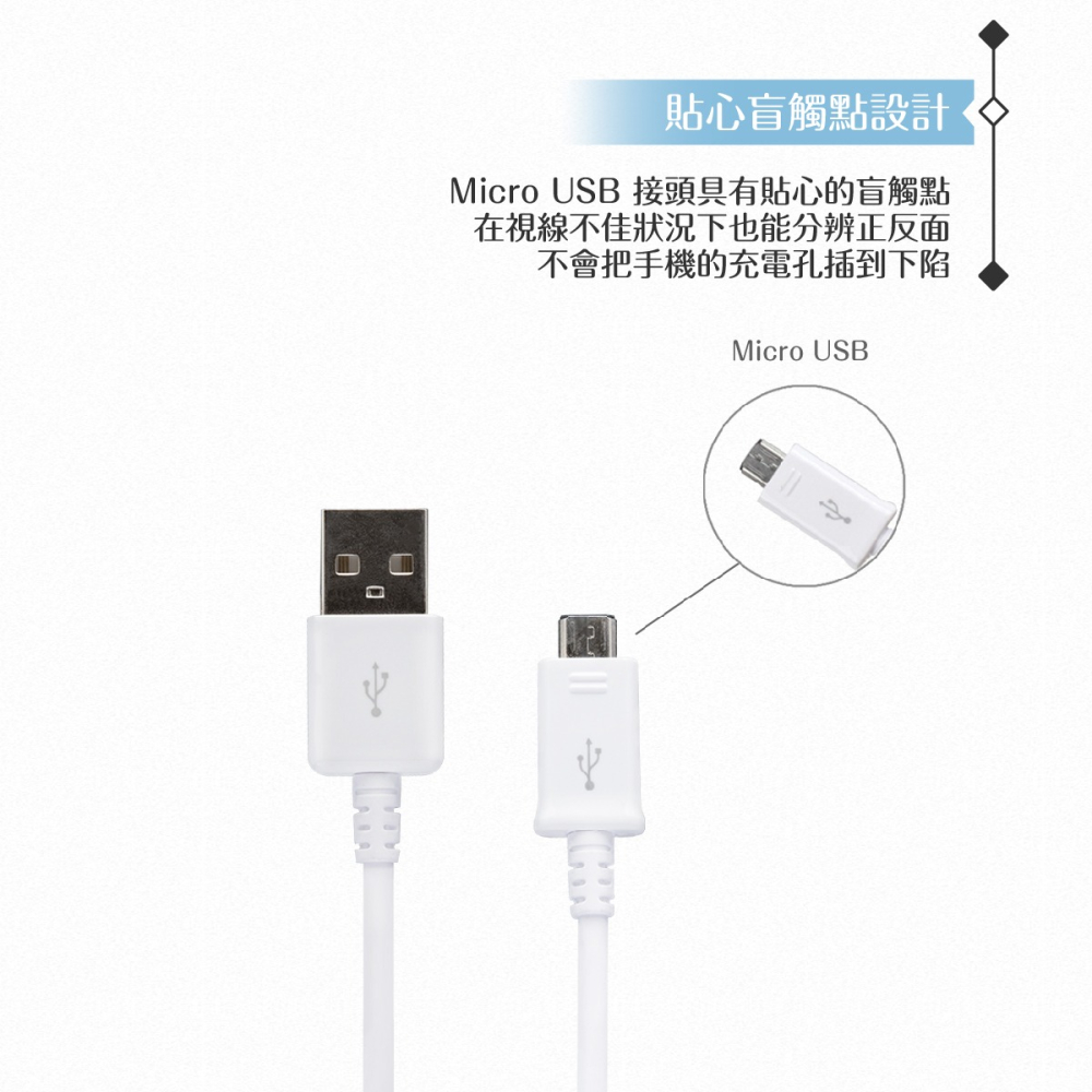 【2入】Samsung 三星適用 1.5M加長 Micro USB 新版充電線-白 (密封裝)-細節圖7