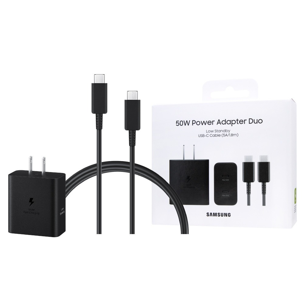 Samsung T5020新款 原廠盒裝組/ 50W雙孔+5A 雙Type C線1.8m (for S25 S24系列)-細節圖2