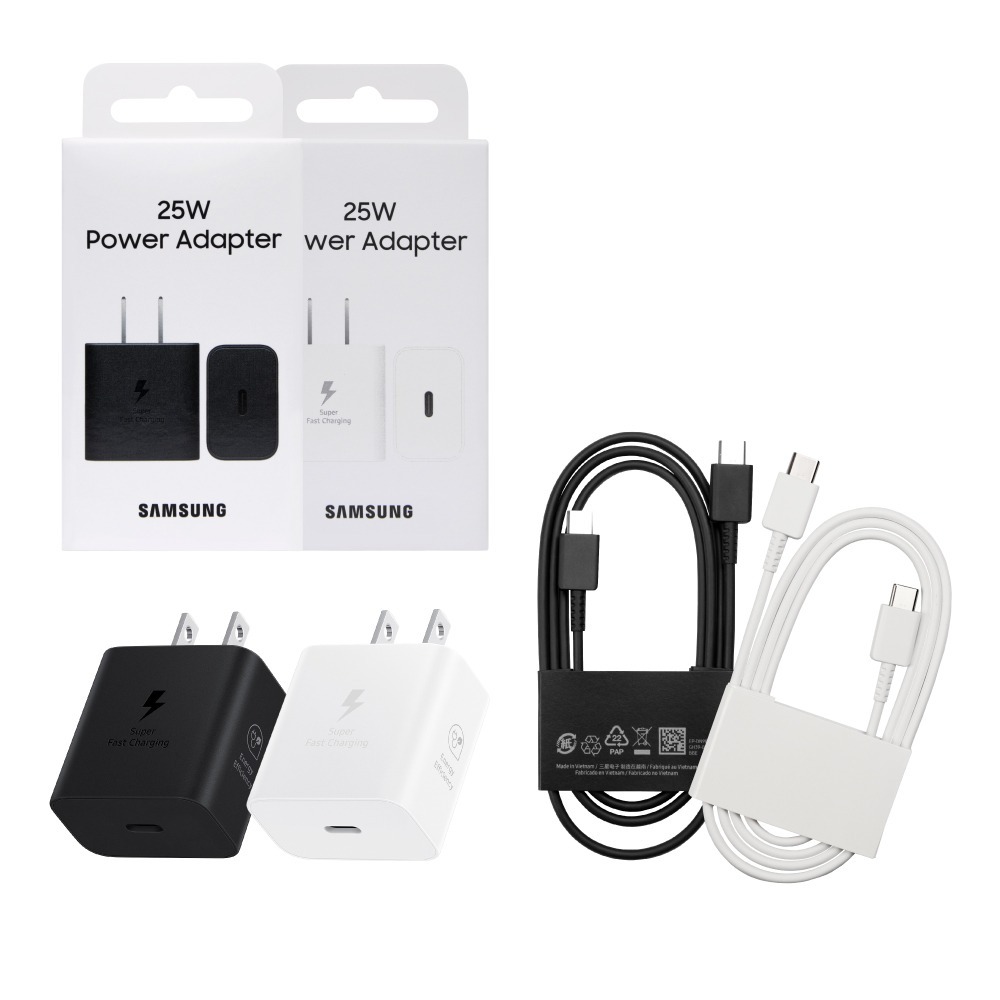 Samsung三星 原廠盒裝25W超快充T2510 + 三星製造 雙Type C線組 ( for S25 S24系列 )-細節圖2