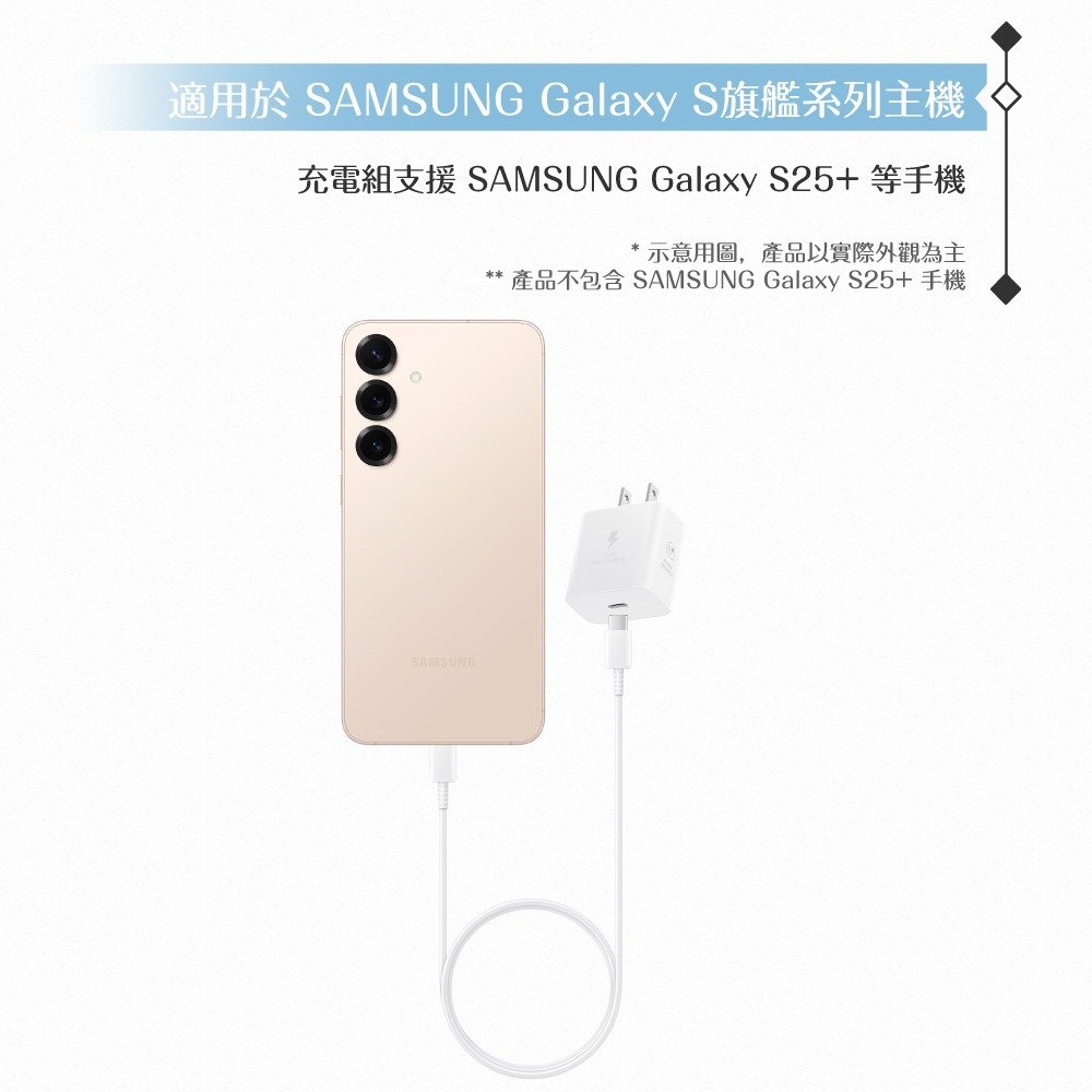 Samsung三星 原廠盒裝25W超快充T2510 + 三星製造 雙Type C線組 ( for S25 S24系列 )-細節圖9