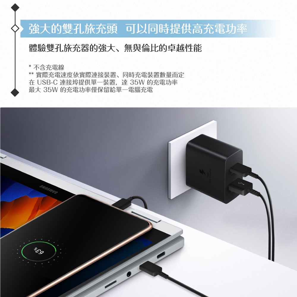 Samsung 三星 原廠公司貨TA220 / 35W PD 雙孔快充旅充頭 (盒裝)-細節圖7