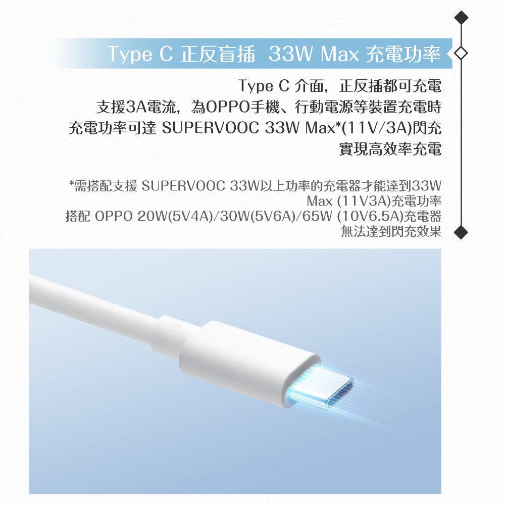 OPPO 原廠環保封裝 新款VOOC USB-A to Type-C 閃充充電線 80cm - 3A (DL143)-細節圖9
