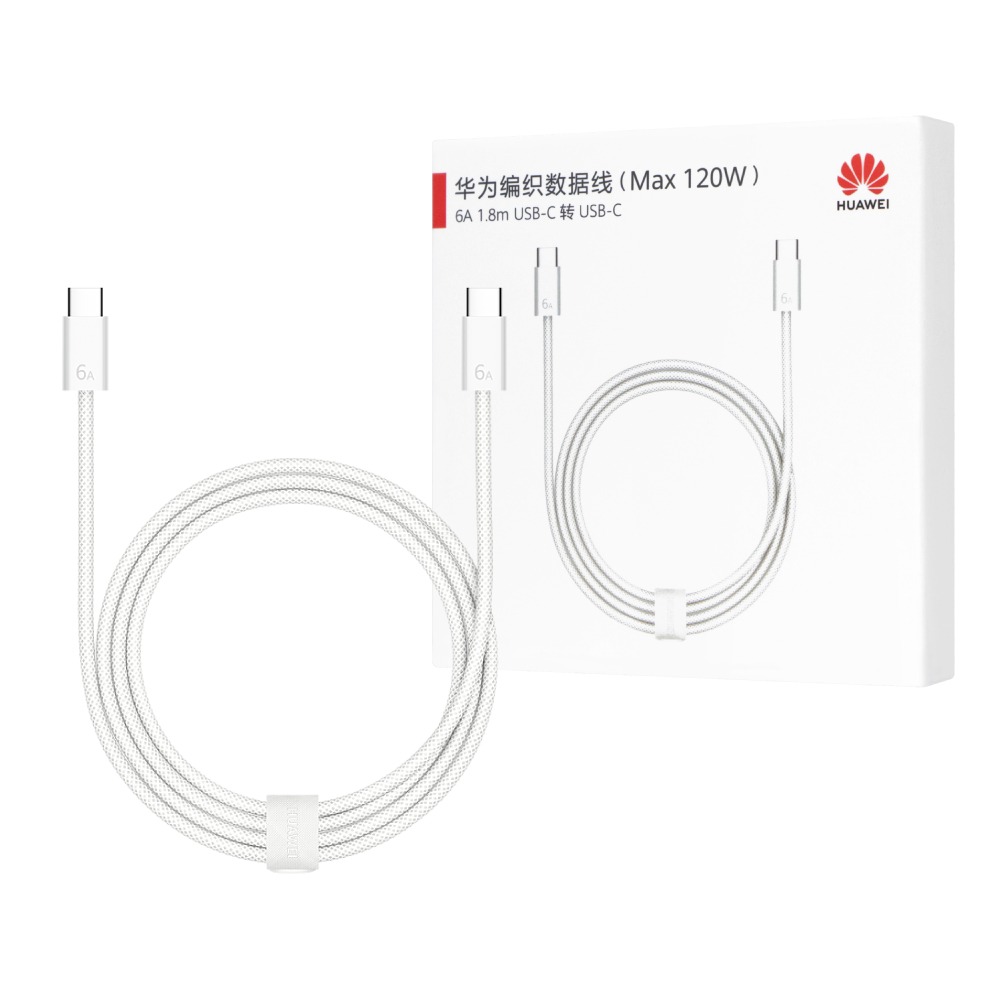 Huawei華為 原廠盒裝1.8M Type-C to Type-C 超快充編織線 120W - 6A (CC618)-細節圖2