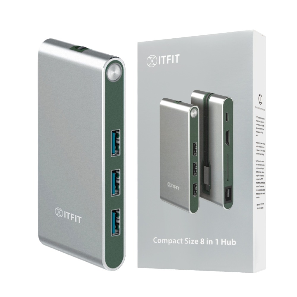 Samsung三星 原廠公司貨 ITFIT Type C 8合1 多功能轉接器 ITAC17 (盒裝)-細節圖2