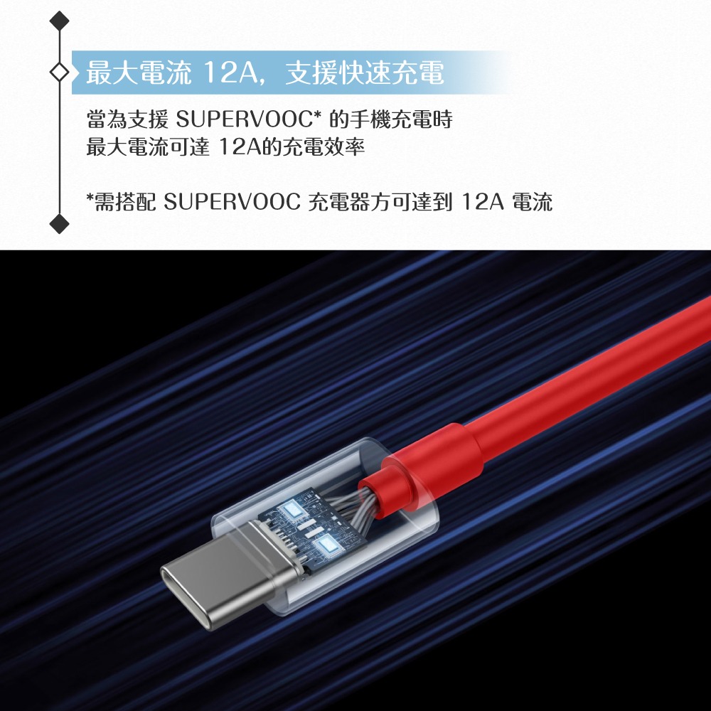 OnePlus 原廠盒裝 SUPERVOOC USB-A to Type-C閃充線 120W - 12A (DL153)-細節圖9