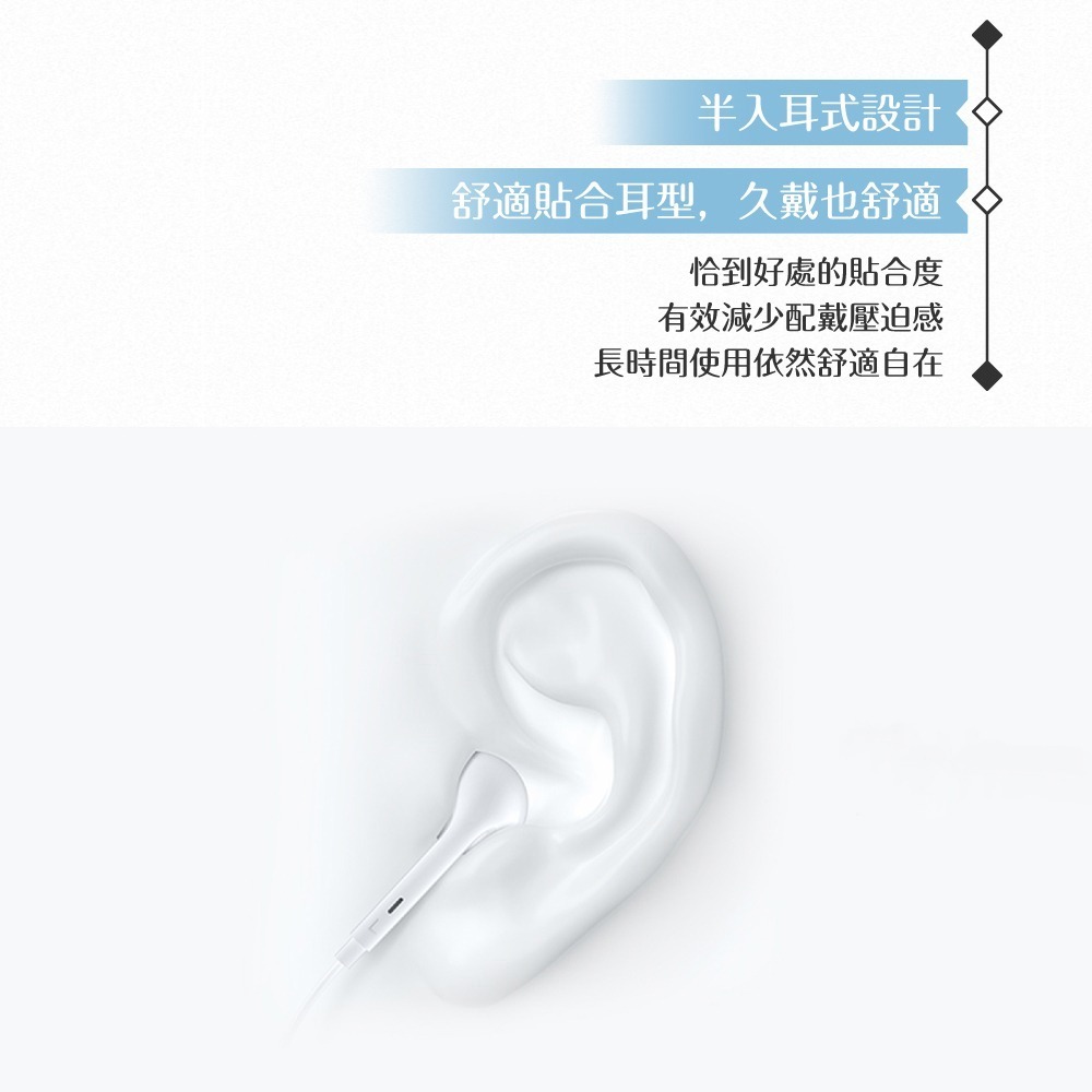VIVO XE160 原廠盒裝 / 數位音訊 半入耳式線控耳機 Type-C (白色)-細節圖9