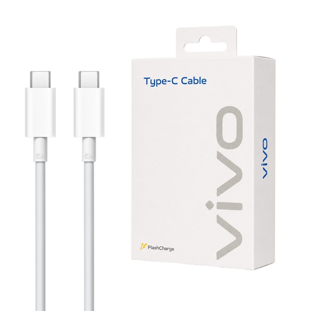 VIVO 6A 台灣正原廠盒裝 Type C to Type C 閃充充電線_120W(20V/6A) Max-細節圖2