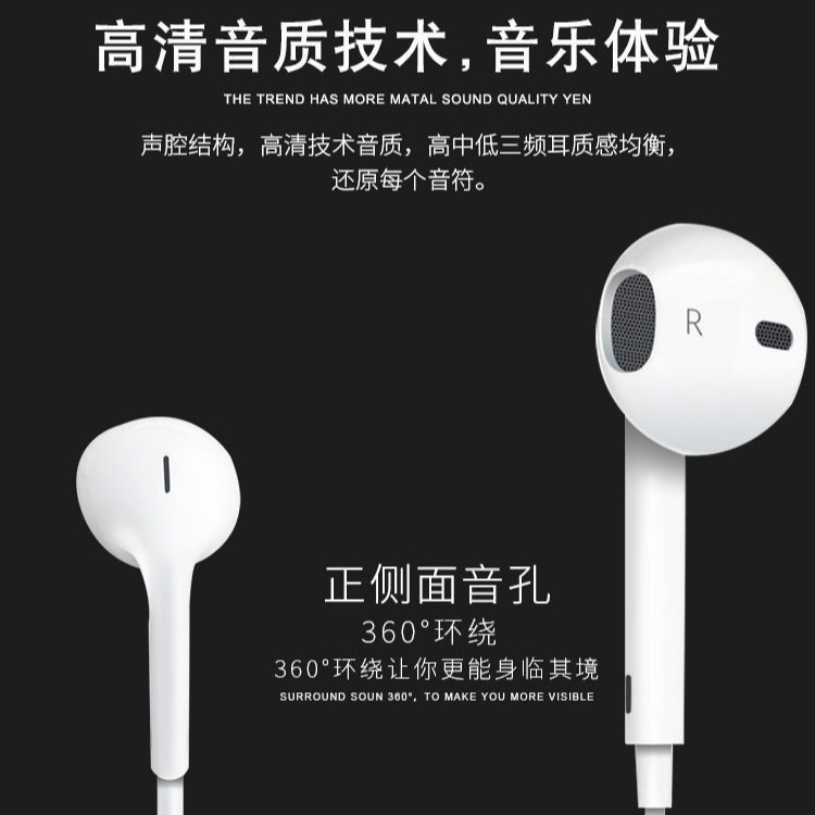 【Ｅ小舖】【台灣出貨】IPHONE直插耳機免藍芽重低音入耳式蘋果系列扁頭直插耳機-細節圖8