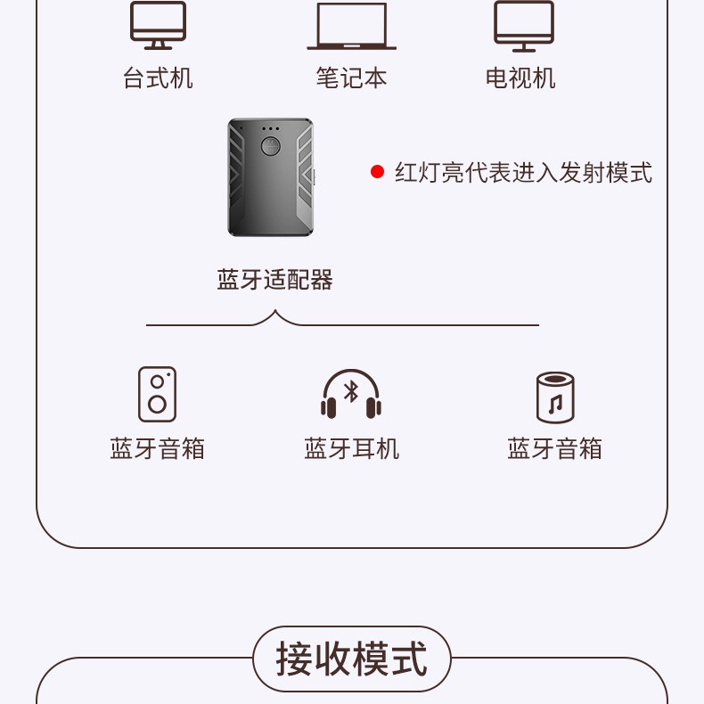 【Ｅ小舖】【台灣出貨】T19藍牙5.0音頻發射接收通話三合一電視電腦雙發射一拖二適配器-細節圖10
