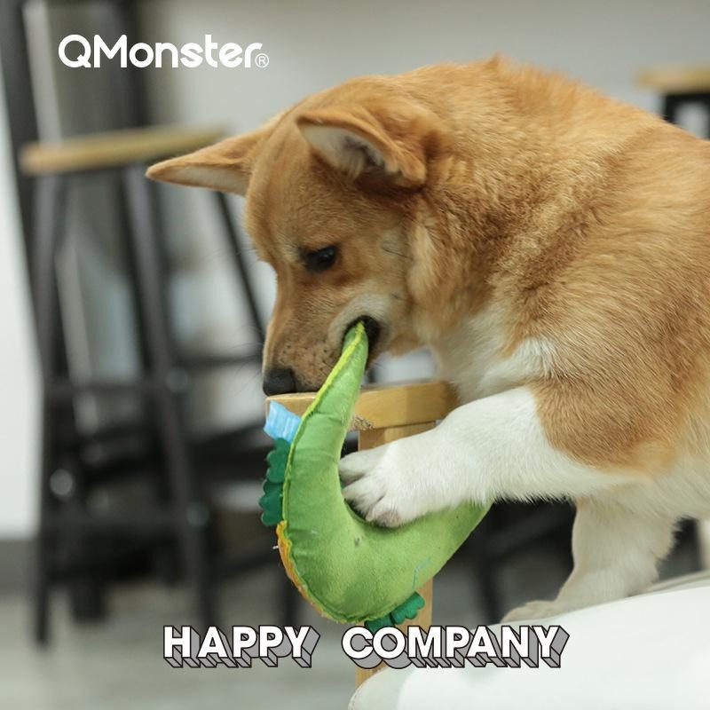 🐶台灣24H出貨🐶 Q-Monster 扁扁動物仿皮玩具 狗狗玩具 寵物玩具 耐咬玩具 動物造型 發聲玩具 貓貓玩具-細節圖6