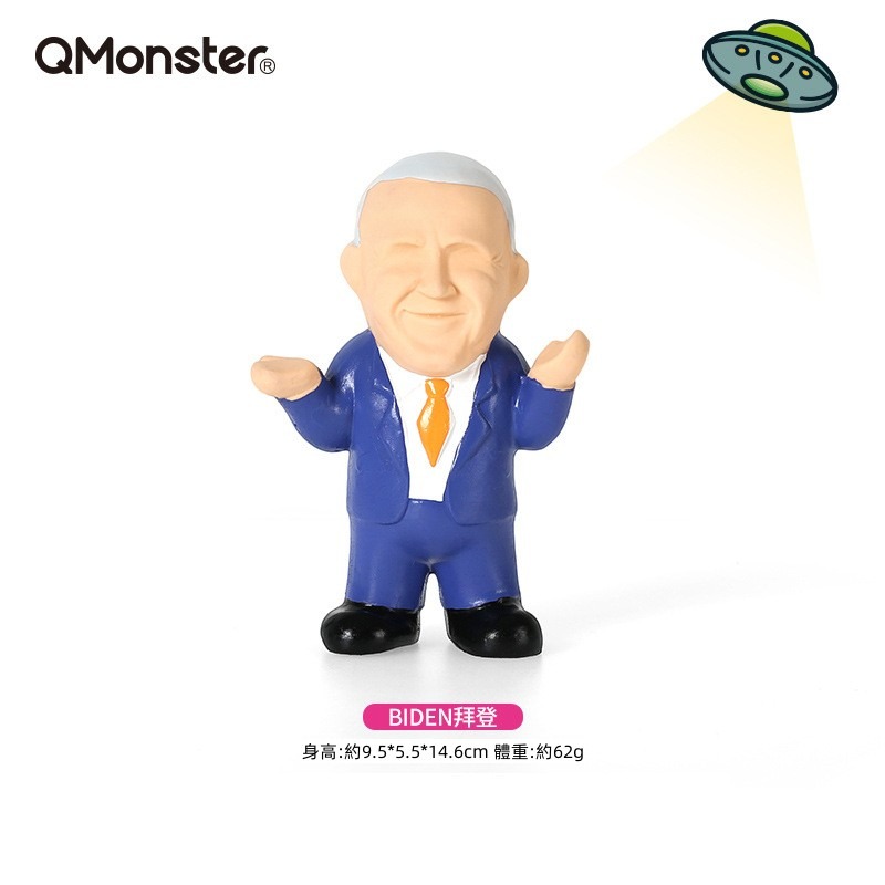 🐶台灣24H出貨 Q-Monster 天然乳膠 寵物玩具 發聲玩具 耐咬 狗狗玩具 木雕動物 名人家族 手繪玩具-規格圖5