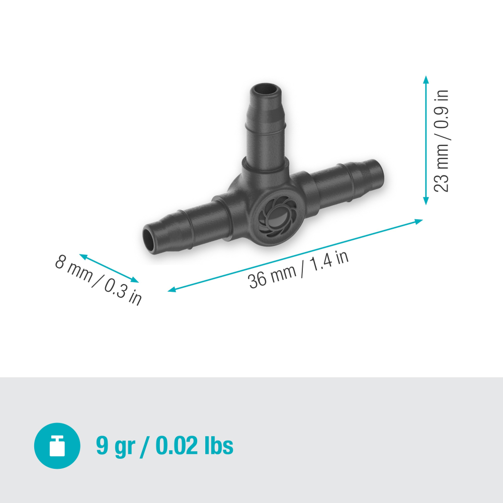 【GARDENA 景觀園藝】T型水管連接器4.6mm(10入) 13211-細節圖2