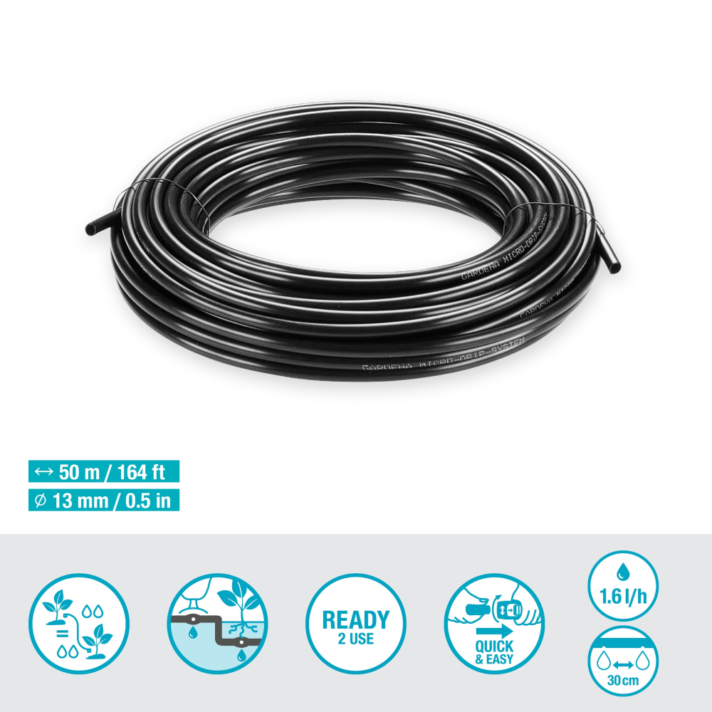 【GARDENA 景觀園藝】 微滴灌地上/地下滴灌管 1.6 l/h 13MM×50M 13504-細節圖2