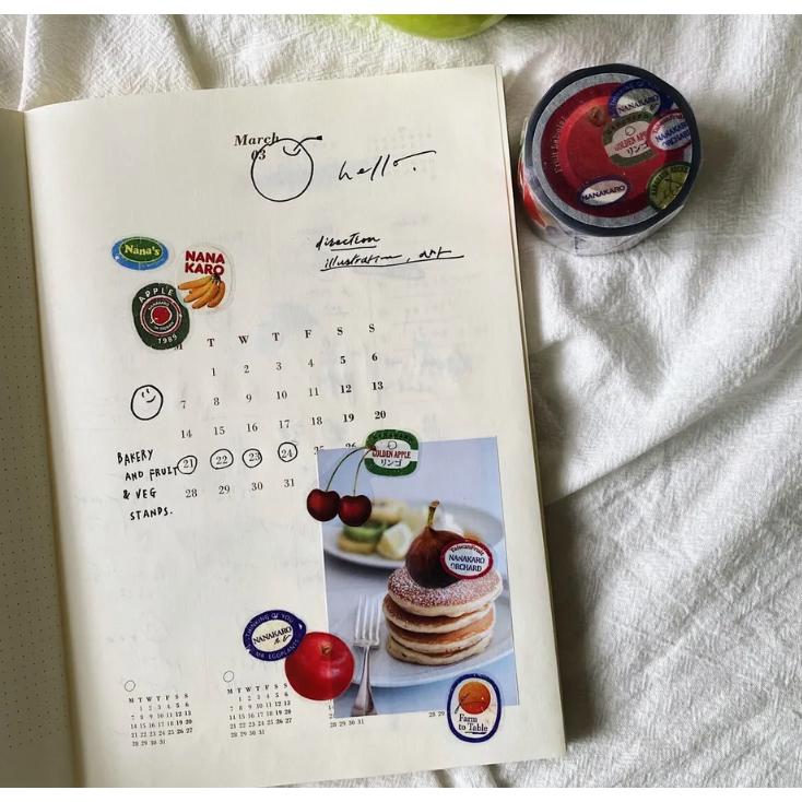 茄子先生 Fruit Labels 3cm 亮面PET膠帶 【立夏手帳生活】-細節圖3