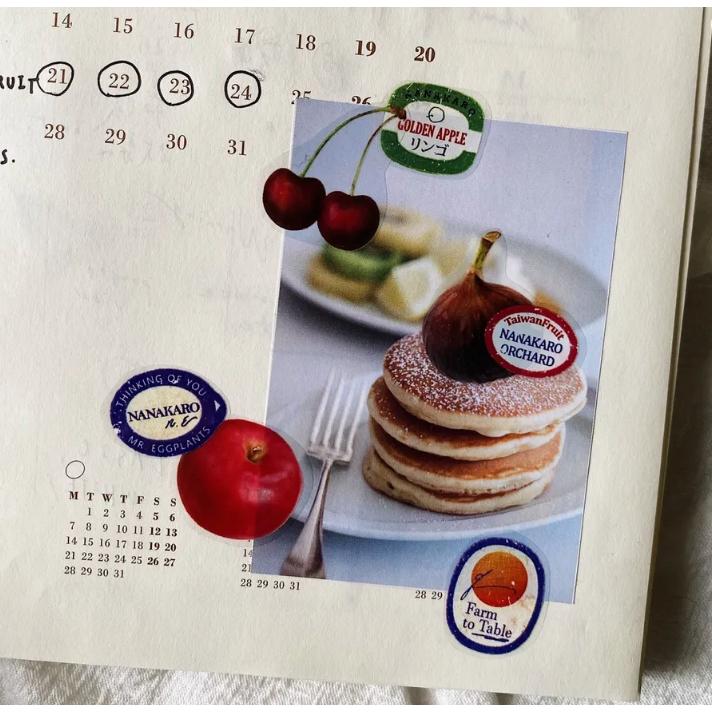 茄子先生 Fruit Labels 3cm 亮面PET膠帶 【立夏手帳生活】-細節圖4