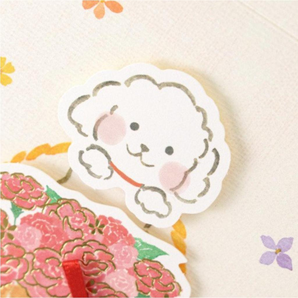 NB社 母親節卡片 狗勾款 金箔加工+緞帶 日本製【立夏手帳生活】-細節圖5