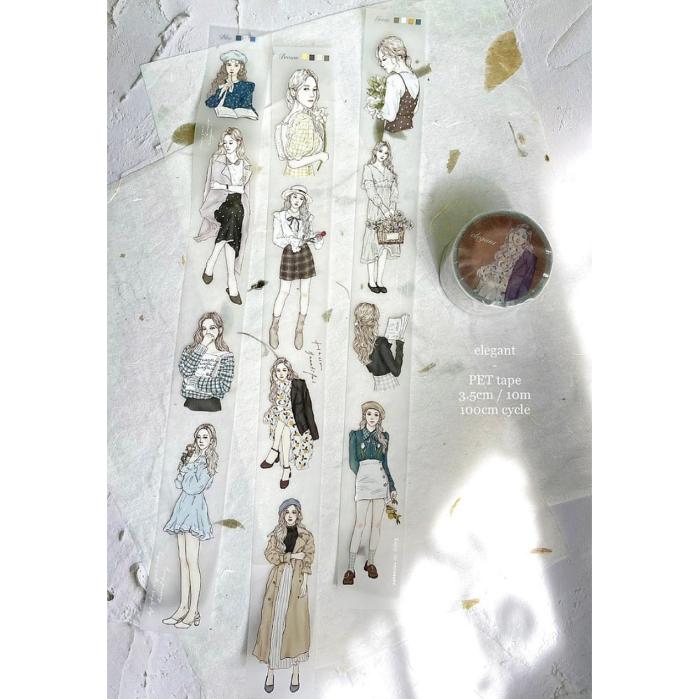 『紙膠帶分裝』 Pion mini girl/Paper/Elegant/Frame/Bloom/Cat Girl-細節圖2