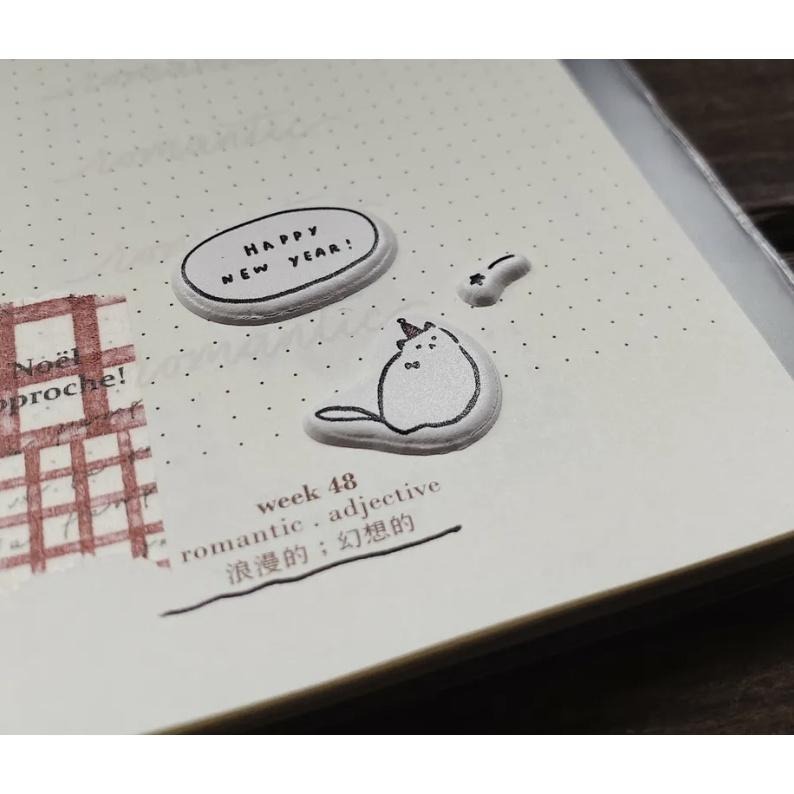 茄子先生 Mellow Kitty 泡棉貼紙【立夏手帳生活】-細節圖4