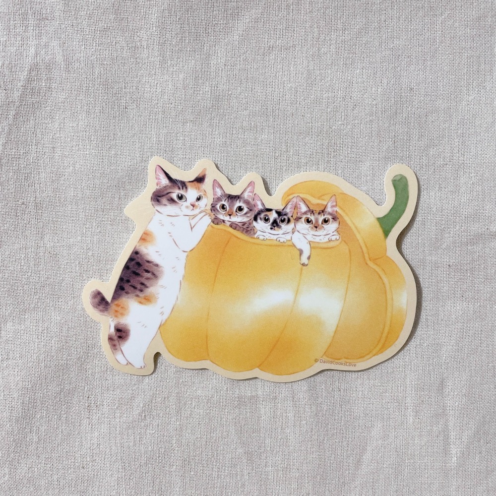 【新1款】補補貓・大衛煮愛 貓咪的異想世界 防水貼紙(大) 共12款【立夏手帳生活】-細節圖2