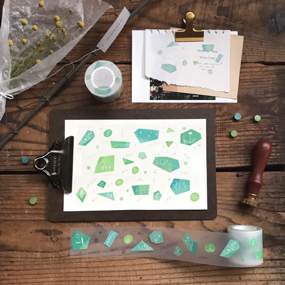 『PET膠帶分裝』 森酪梨 花見午茶/薄荷糖田野/薄暮的猫與花/鳥與星星-細節圖2