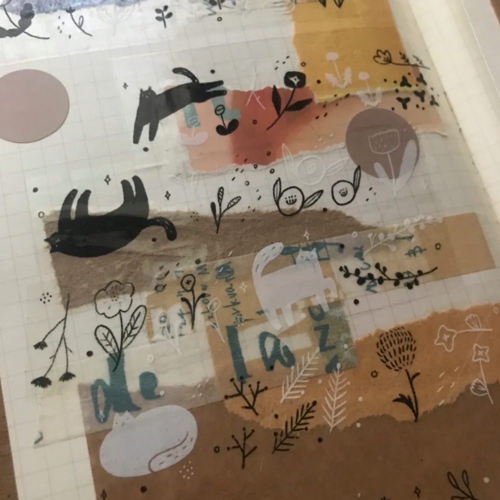 『PET膠帶分裝』 森酪梨 花見午茶/薄荷糖田野/薄暮的猫與花/鳥與星星-細節圖4