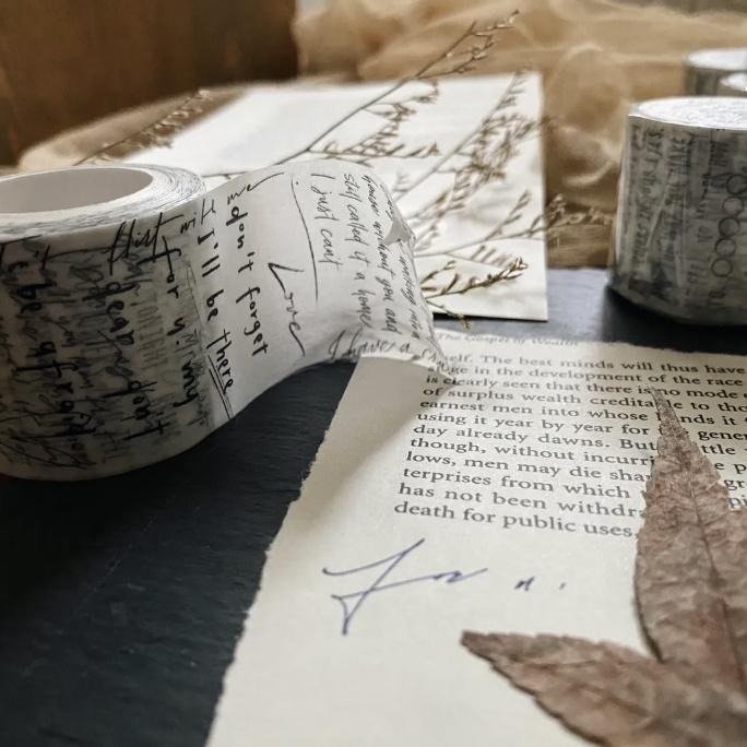 茄子先生 寫情書 Love Letters. 3.5cm 霧面和紙膠帶 【立夏手帳生活】-細節圖3