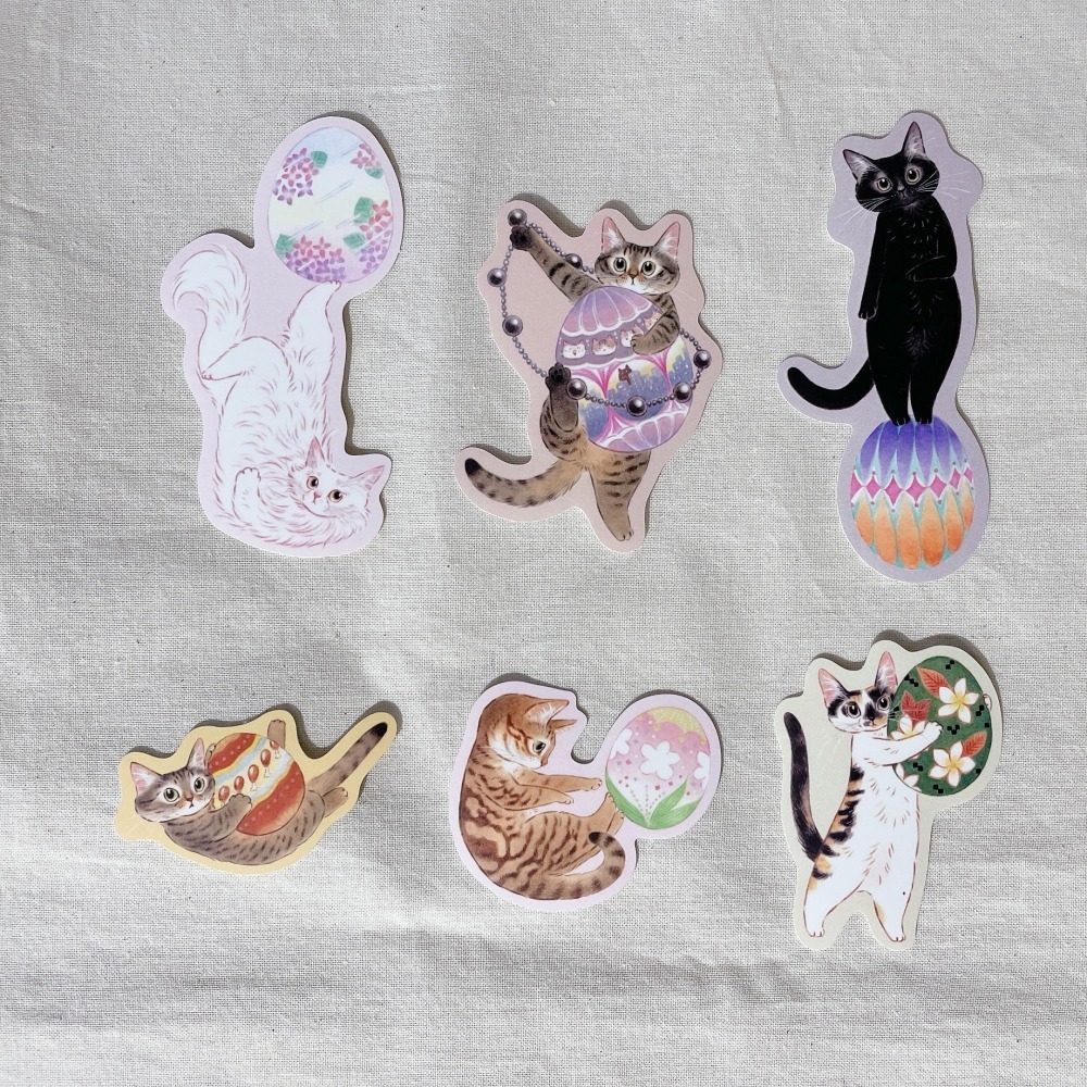 【新4款】補補貓・大衛煮愛 貓咪的異想世界 防水貼紙(中) 共30款【立夏手帳生活】-細節圖2