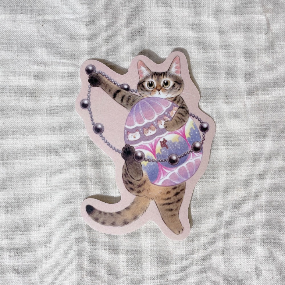 【新4款】補補貓・大衛煮愛 貓咪的異想世界 防水貼紙(中) 共30款【立夏手帳生活】-規格圖11