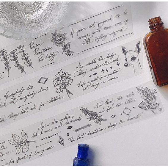 樂意loidesign 『木上花/梔子花/桔梗/美好生活/玫瑰園』5cm透明PET膠帶 共5款【立夏手帳生活】-細節圖9