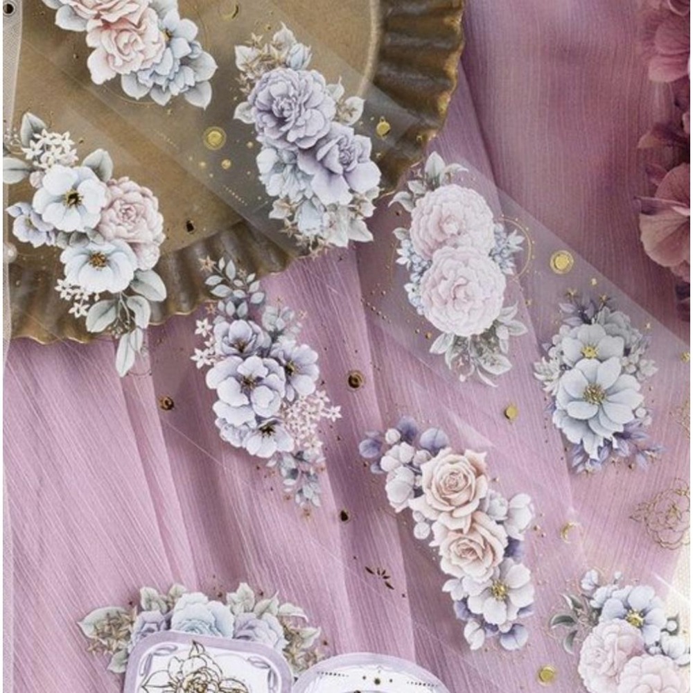 樂意 loidesign 星織 Stars and Flowers 5cm亮面燙金PET紙膠帶【立夏手帳生活】-細節圖4