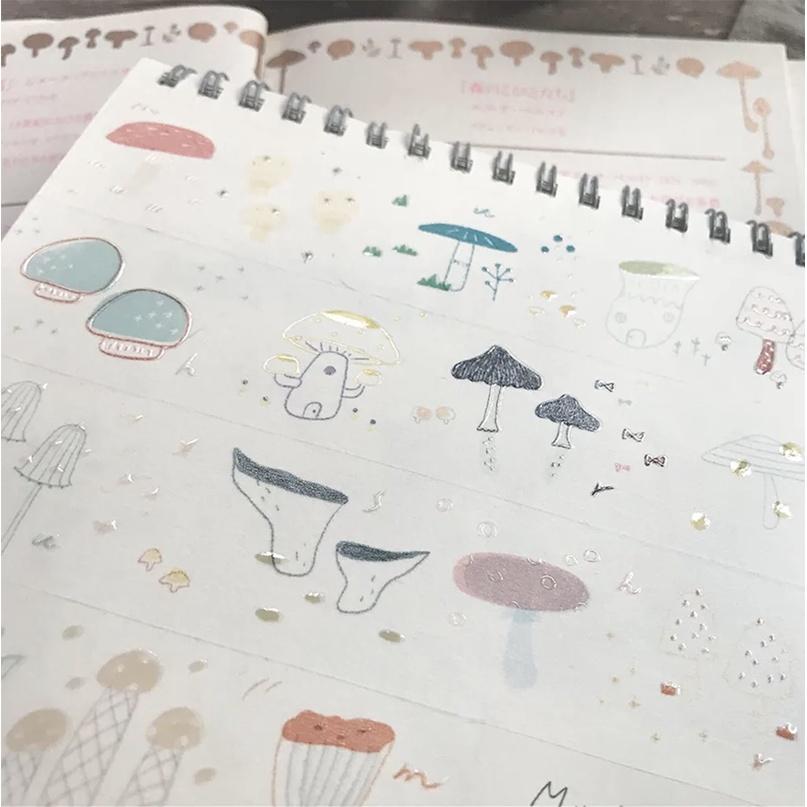 森酪梨Avocado mori 野菇小鎮 3.4cm 和紙膠帶【立夏手帳生活】-細節圖2