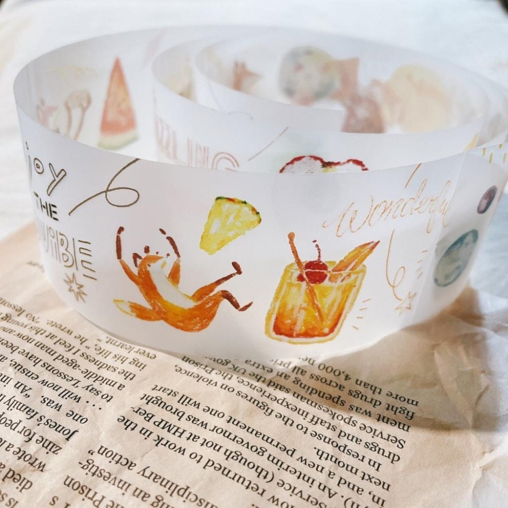 你好工作室 x OURS森林好朋友 狐森特調 4.5cm霧面PET膠帶 【立夏手帳生活】-細節圖3