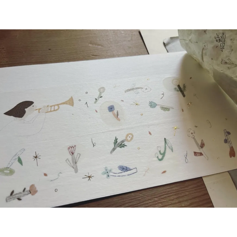 『和紙膠帶分裝』 森酪梨 與山/小號短曲/野菇小鎮/每日day by day-細節圖2