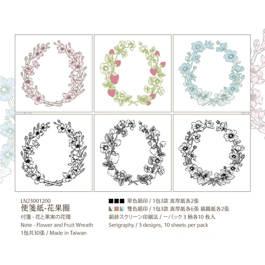 樂意 loidesign『花果圈』Flower and Fruit Wreath 便簽紙【立夏手帳生活】-細節圖2