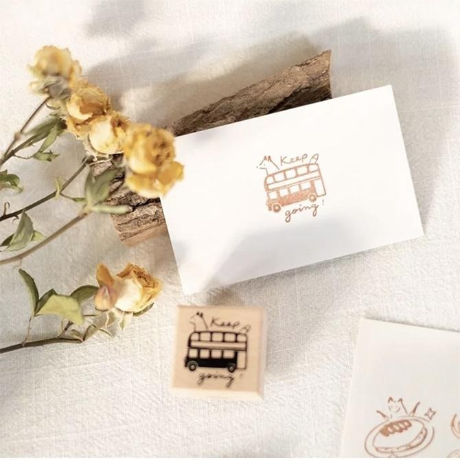 你好工作室 狐吉雙層巴士 印章 Huchii Bus 小狐狸 狐吉【立夏手帳生活】-細節圖2