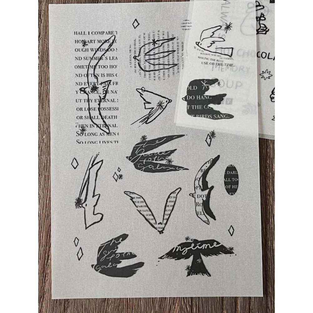 山泥泥yamadoro messages素材包 轉印貼紙+描圖紙組【立夏手帳生活】-細節圖2