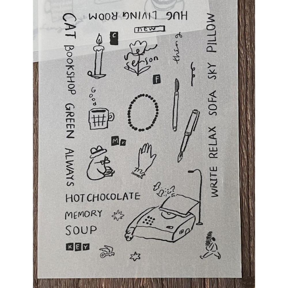 山泥泥yamadoro messages素材包 轉印貼紙+描圖紙組【立夏手帳生活】-細節圖3