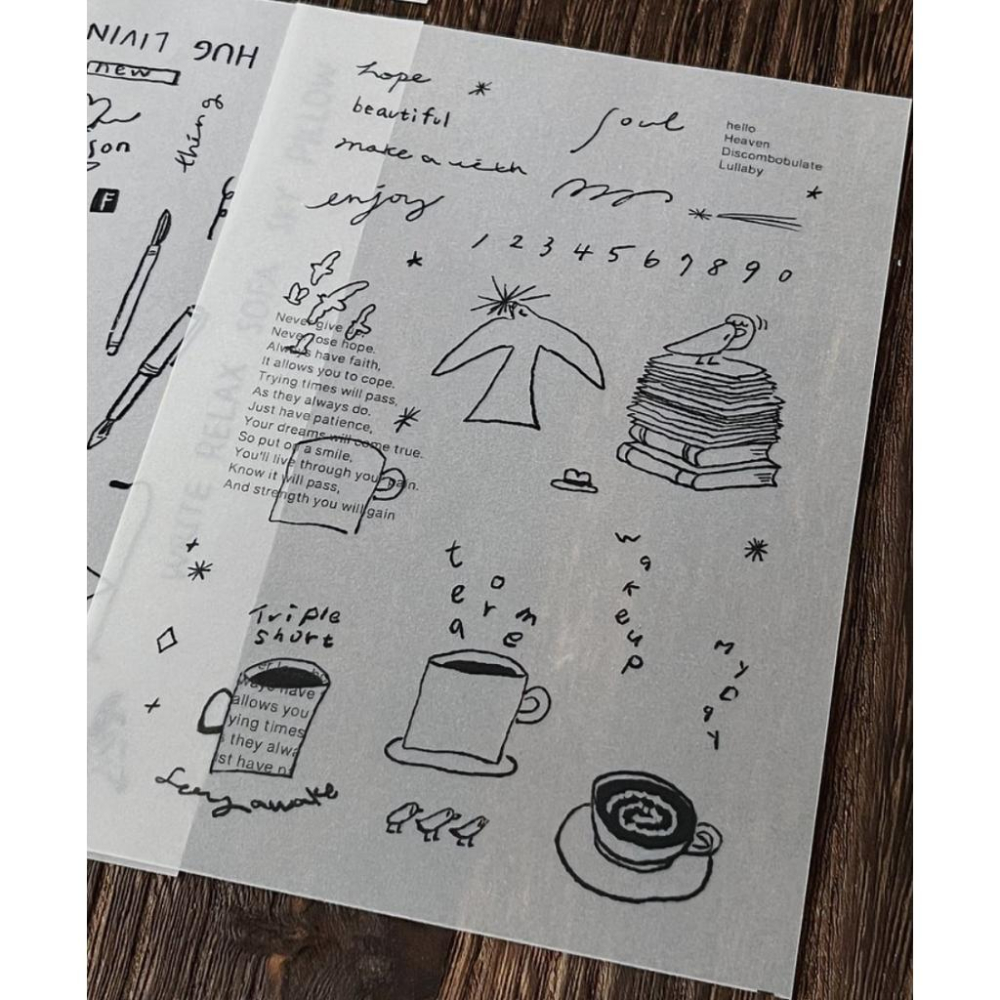 山泥泥yamadoro messages素材包 轉印貼紙+描圖紙組【立夏手帳生活】-細節圖4