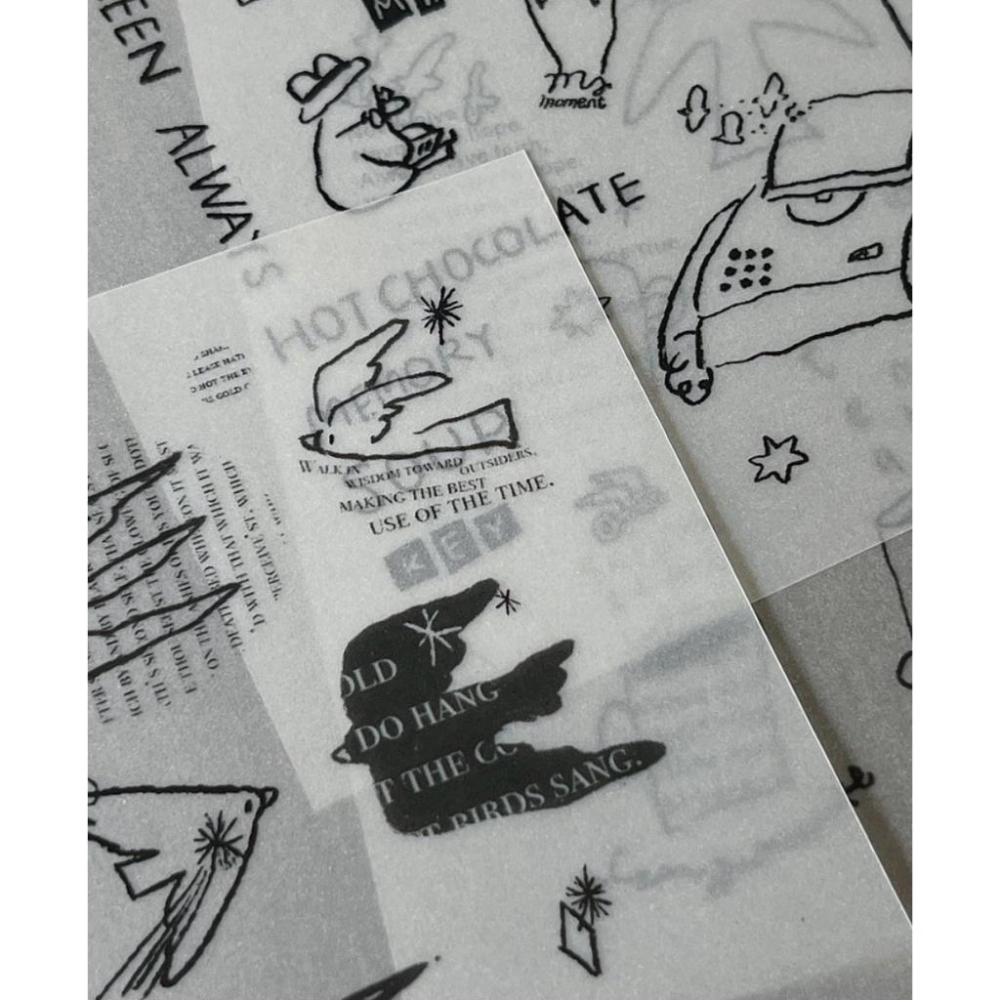 山泥泥yamadoro messages素材包 轉印貼紙+描圖紙組【立夏手帳生活】-細節圖6
