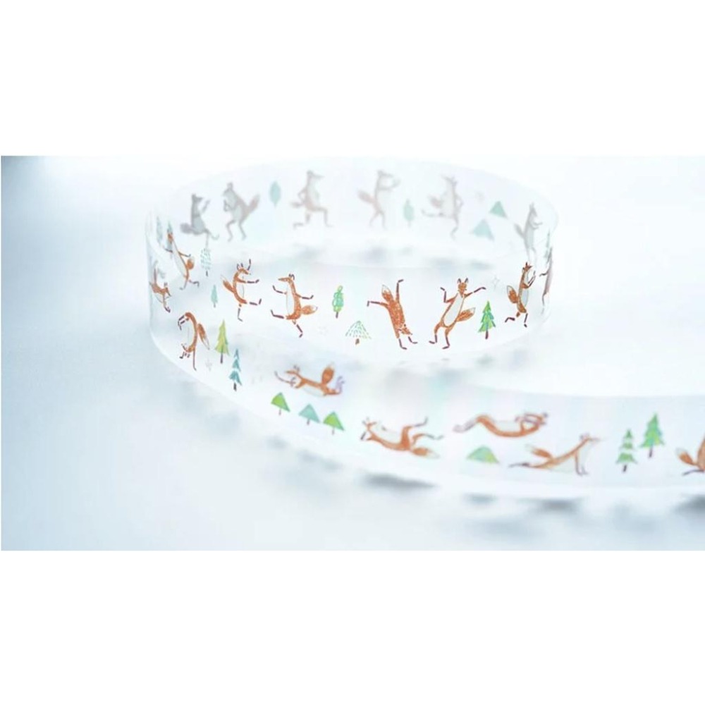 你好工作室 小狐狸散步 3.5cm 透明PET膠帶 小狐狸 狐吉【立夏手帳生活】-細節圖2