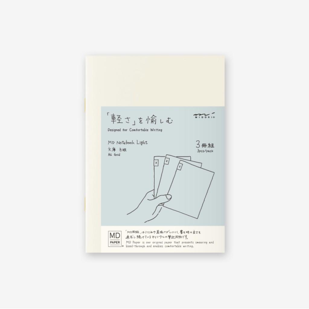 MIDORI MD Notebook 輕量筆記本 文庫A6尺寸 空白/方格/橫線『無罫/方眼罫/横罫』【立夏手帳生活】-細節圖2