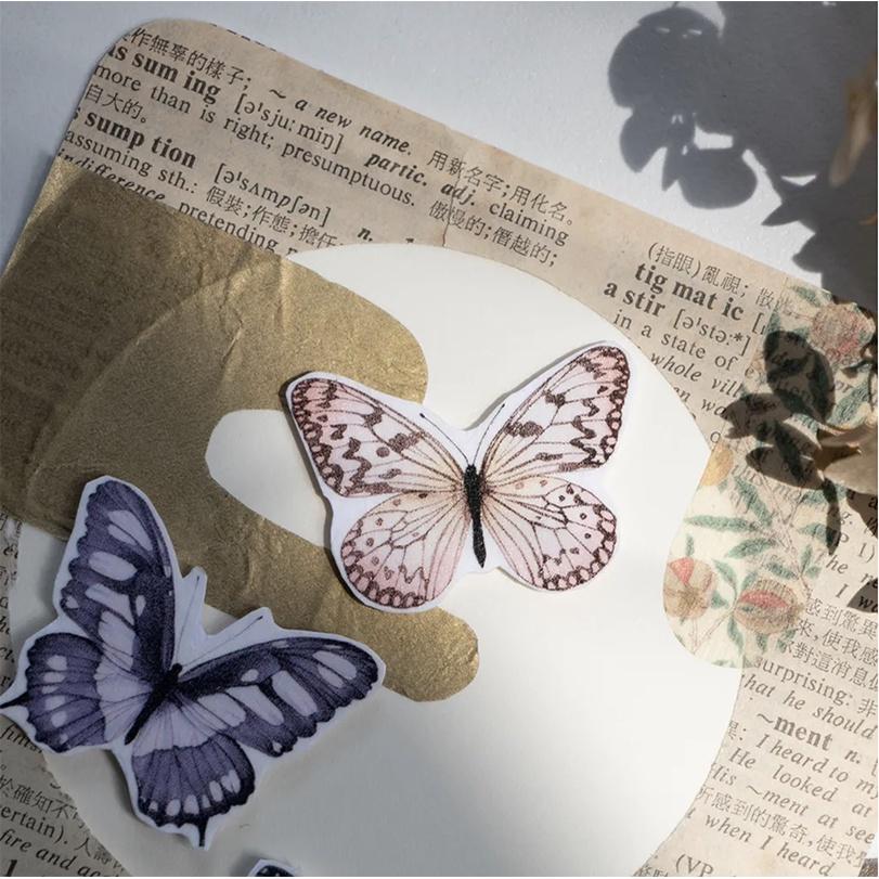 樂意 loidesign 絢羽-夢幻- Fantasy Butterfly 5cm霧面和紙膠帶【立夏手帳生活】-細節圖3