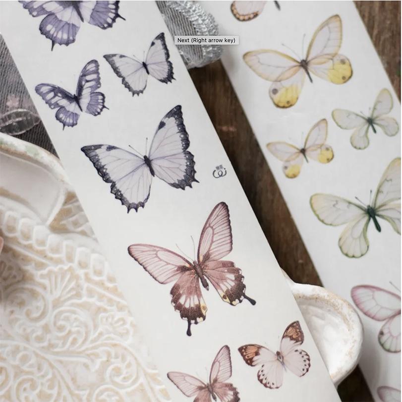 樂意 loidesign 絢羽-夢幻- Fantasy Butterfly 5cm霧面和紙膠帶【立夏手帳生活】-細節圖5