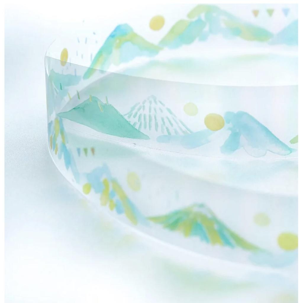 你好工作室 綿延小山丘 3.5cm 透明PET膠帶 小狐狸 狐吉【立夏手帳生活】-細節圖3