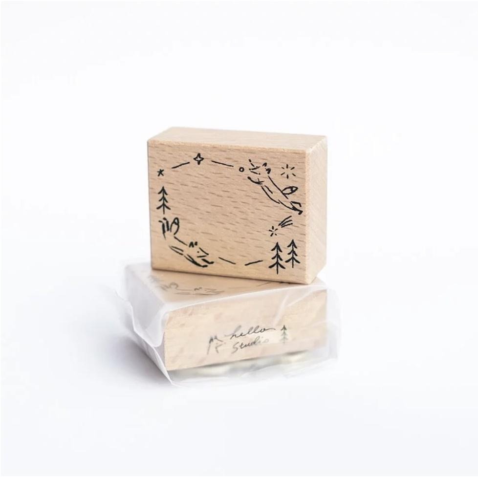 你好工作室 小狐吉邊框印章 單顆印章 小狐狸 狐吉【立夏手帳生活】-細節圖4