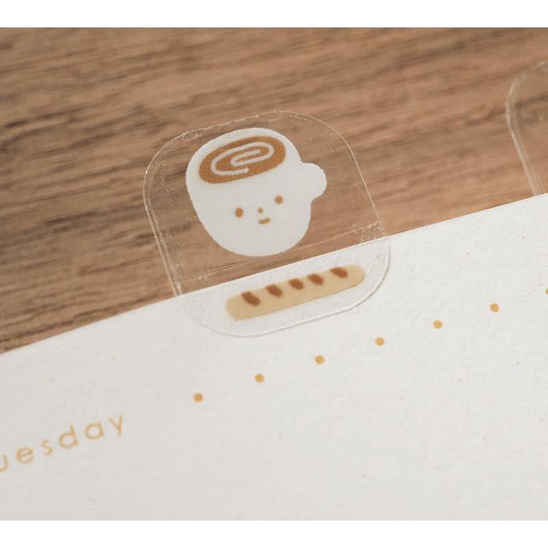 右手超人 喫茶 透明月份索引貼紙【立夏手帳生活工作室】-細節圖4