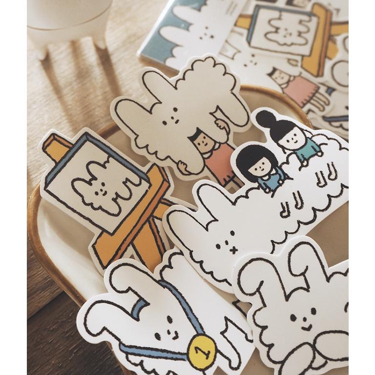 右手超人 中貼紙 4-6 快樂的狗狗雲款 防水貼紙【立夏手帳生活工作室】-細節圖4