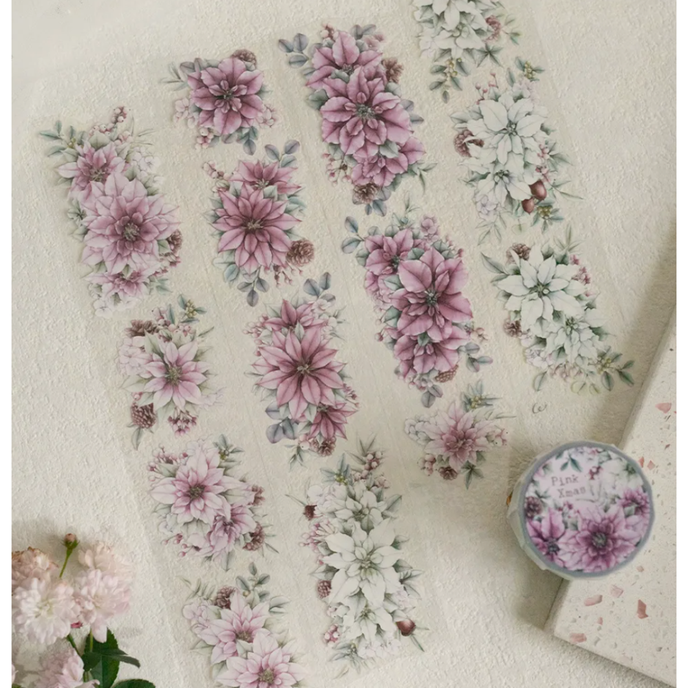 『透明PET膠帶分裝』樂意 片花-繡球花瓣-/玉香-白玫瑰-/珠綴/偷閒少女/咲繡/粉色聖誕-細節圖6