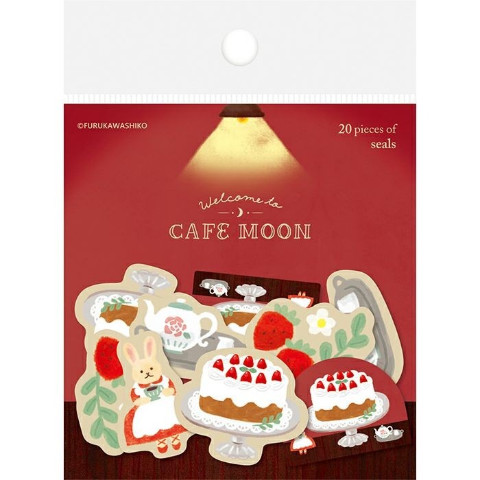 古川紙工 月光咖啡館-cafe Moon- 割型貼紙包 共4款 手帳拼貼裝飾 日本製 【立夏手帳生活】-細節圖3