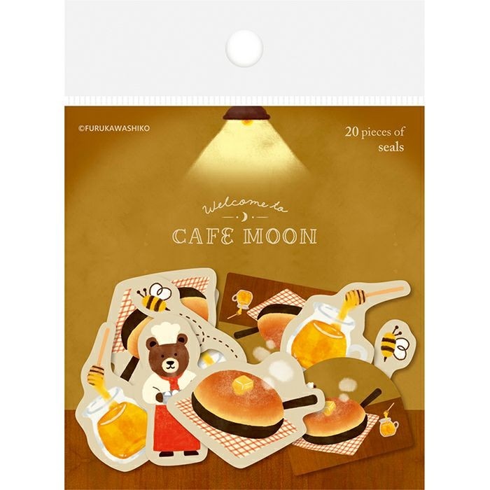 古川紙工 月光咖啡館-cafe Moon- 割型貼紙包 共4款 手帳拼貼裝飾 日本製 【立夏手帳生活】-細節圖5